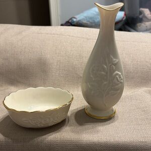 Lenox Bud Vase & Bowl